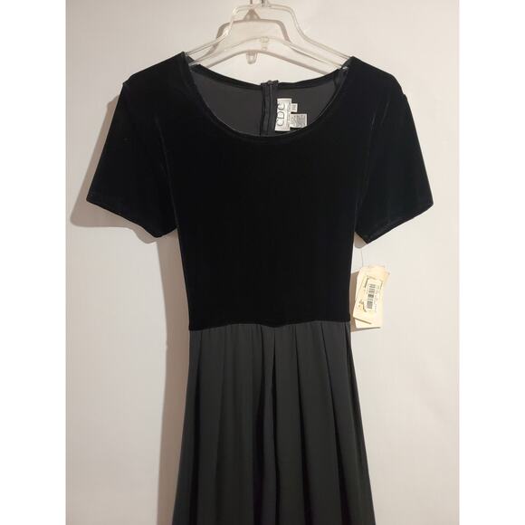 Vtg 90s CDC NWT Velvet Chiffon Tieback Jumpsuit Size 10 Whimsigoth Grunge Black - Picture 3 of 12